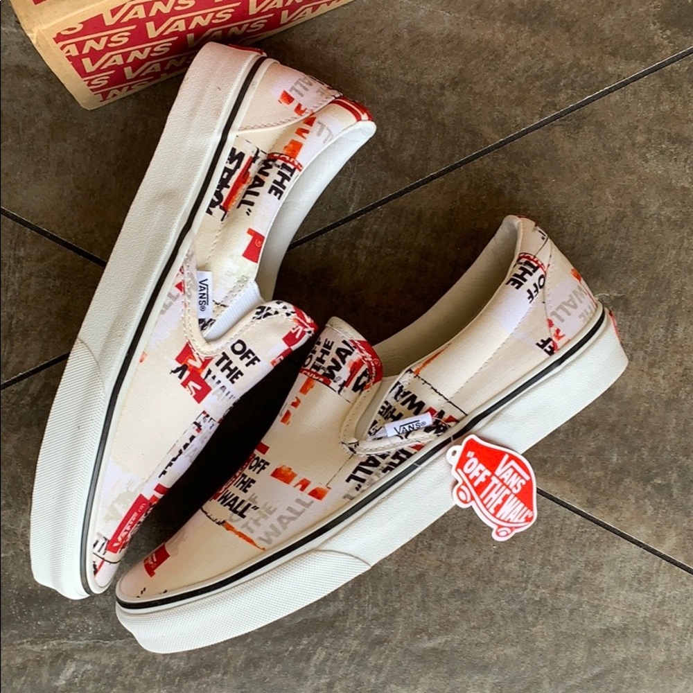 •VANS CLASSIC SLIP ON PACKING TAPE Blcdblctrwt WMNS• - Picture 2 of 16